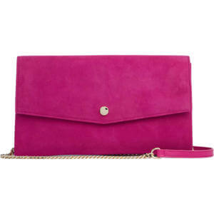 LK Bennett Layla Bright Burgundy Suede Envelope Clutch